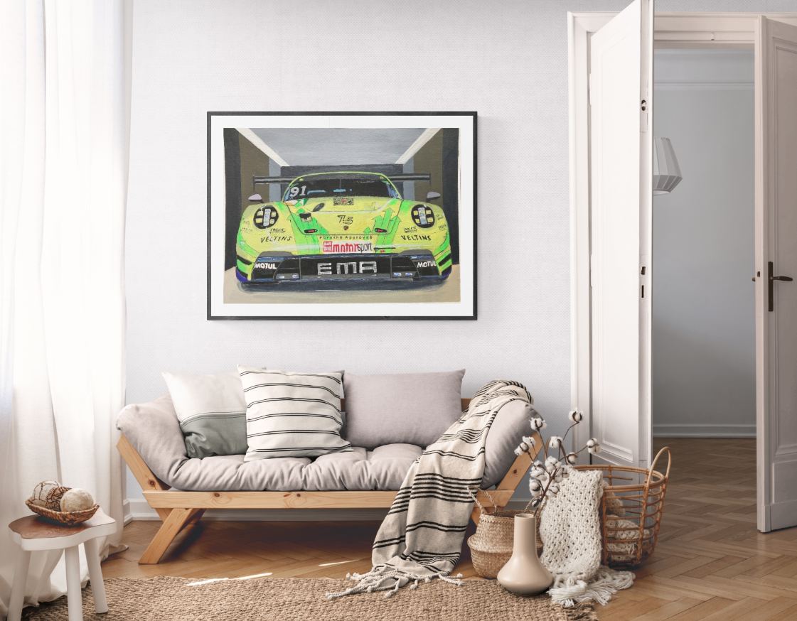 Porsche 911 GT3 R Acrylic Painting Art